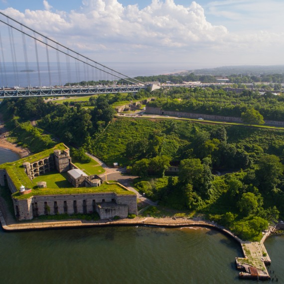 View of Staten Island Bridge and Fort Wadsworth